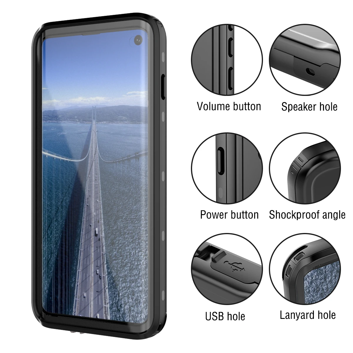 

Waterproof Case for Samsung Galaxy S10 Dots Pattern 360 Degree Protection Dropproof Back Protective Shell for Galaxy S10 plus