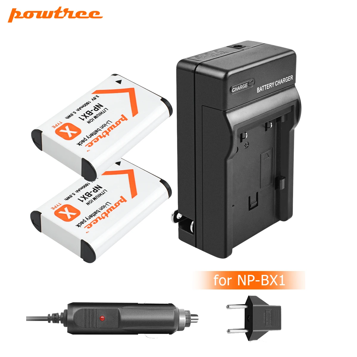 

Powtree 2X NP BX1 Bateria NP-BX1 Battery+Charger for Sony DSC RX1 RX100 AS100V M3 M2 HX300 HX400 HX50 HX60 GWP88 AS15 WX350