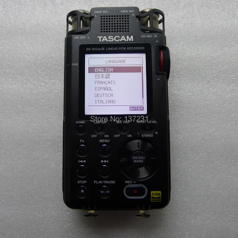 

TASCAM DR-100MKIII recorder DR-100MKII upgrade lithium battery double recording 192Khz/24bit compatible linear PCM recorder