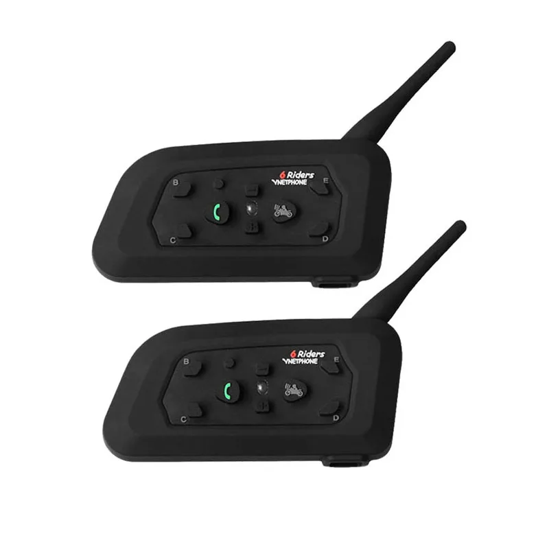 

VNETPHONE 2Pcs Motorcycle Bluetooth Headset Helmet Walkie-Talkie 1200M Mp3