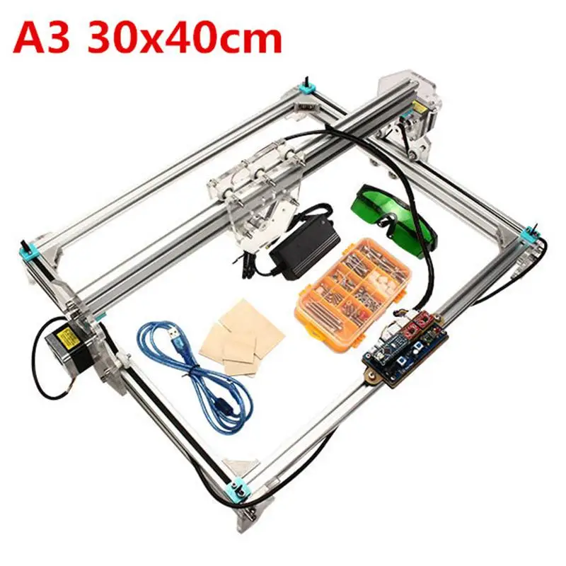 

A3 DIY Laser Engraver Engraving Cutting Cutter Printer Machine Wood Router 30x40cm Engraving Area Laser Engraver Assembling Kit