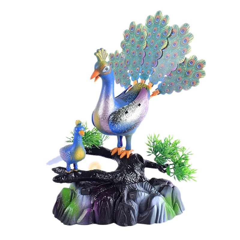 

Sound Control Bird Voice Control Peacock Open Screen Music Lighting Induction Sound Control Toy