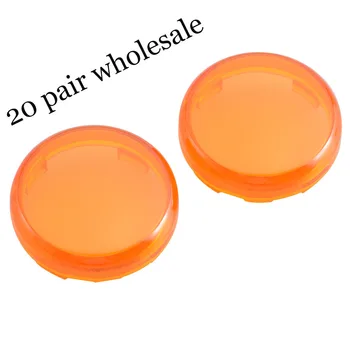 

20 PAIR WHOLESALE Motorcycle Amber Lens Cover Turn Signal Lights Fit For Harley Dyna Softail Sportster 86-15