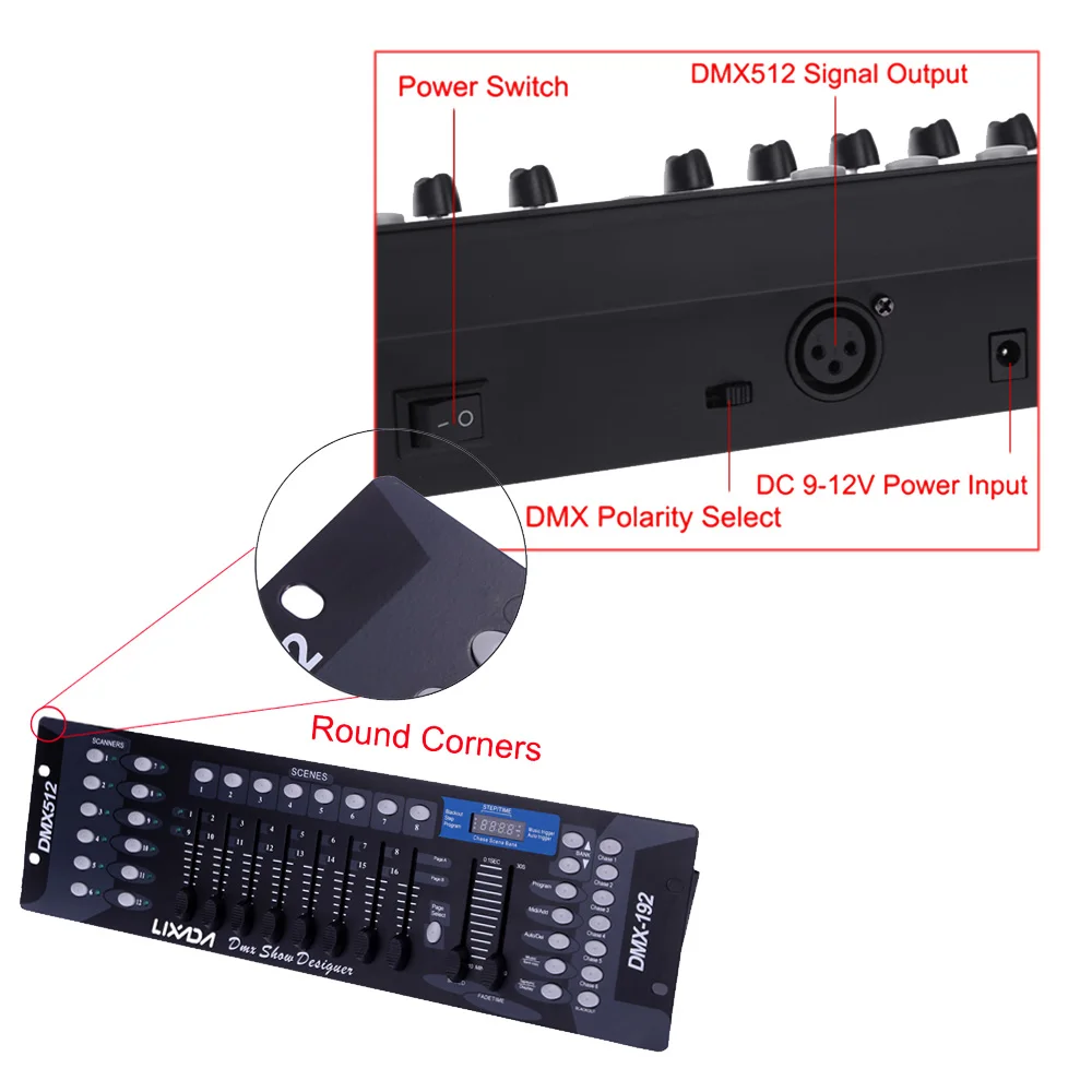 Контроллер освещения DMX 192 каналов DMX512 консоль для сценического вечеринки диджея
