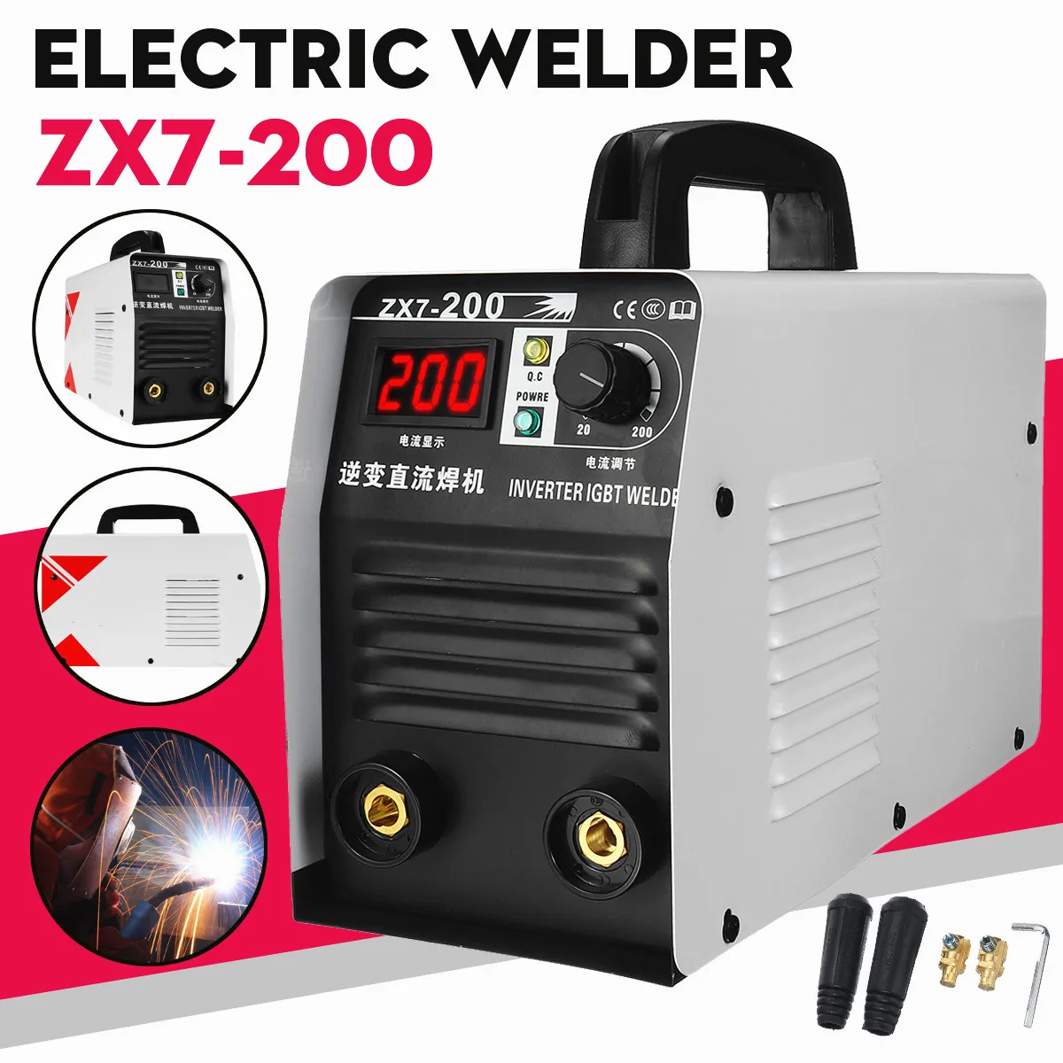 

ZX7-200 Electric Welding Machine 220V 20A-200A Handheld Mini MMA Electric Stick Welder Inverter ARC Welding Machine