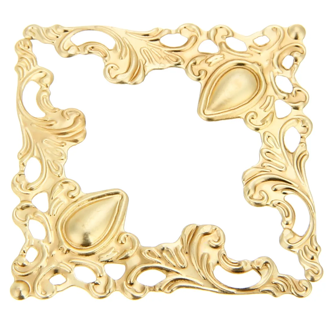 12 шт. металлические защитные чехлы для украшений 41x41 мм|bronze gold|bronze cornerbronze decor |