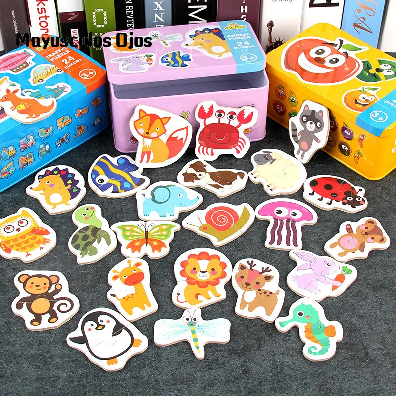

Baby Early Learning Puzzle Matching Educational Toys Cartoon Animal Puzzle Parent-child Interactive Game Children Toys