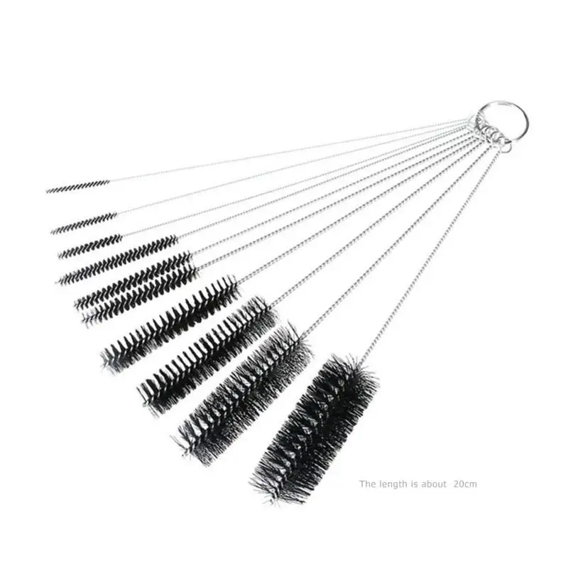 

10pcs Coffee Machine Cleaning Brushes Stainless Steel Nylon Tube Espresso Coffee Maker Cleaner Brush Set