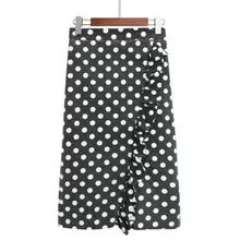 Pengpious джинсовая юбка lotus отделка Высокая талия хлопок elstic Женская юбка