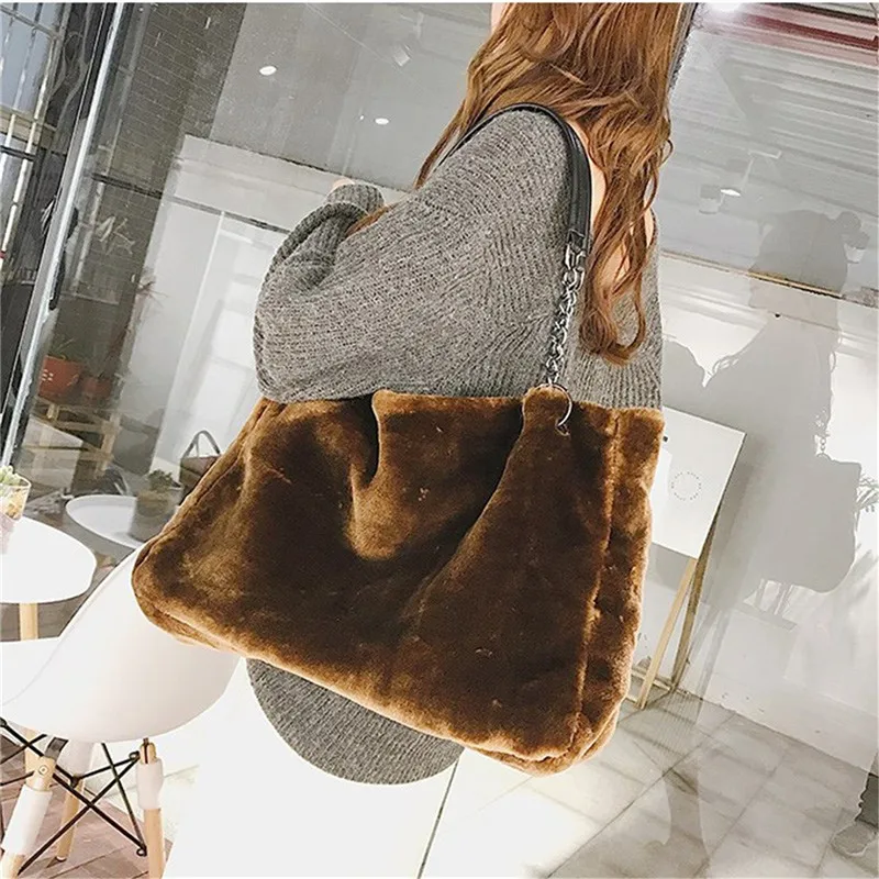 AEQUEEN Feminine Bolsa роскошные сумки из искусственного меха для женщин зимняя сумка