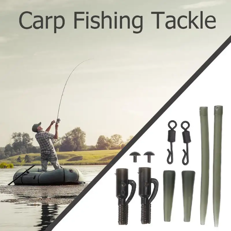 

Carp Fishing Tackle Kit Quick Change Clips Tail Rubber Tip tube Tube Q-type Swivel positioning trigeminal joint Fishing Tool