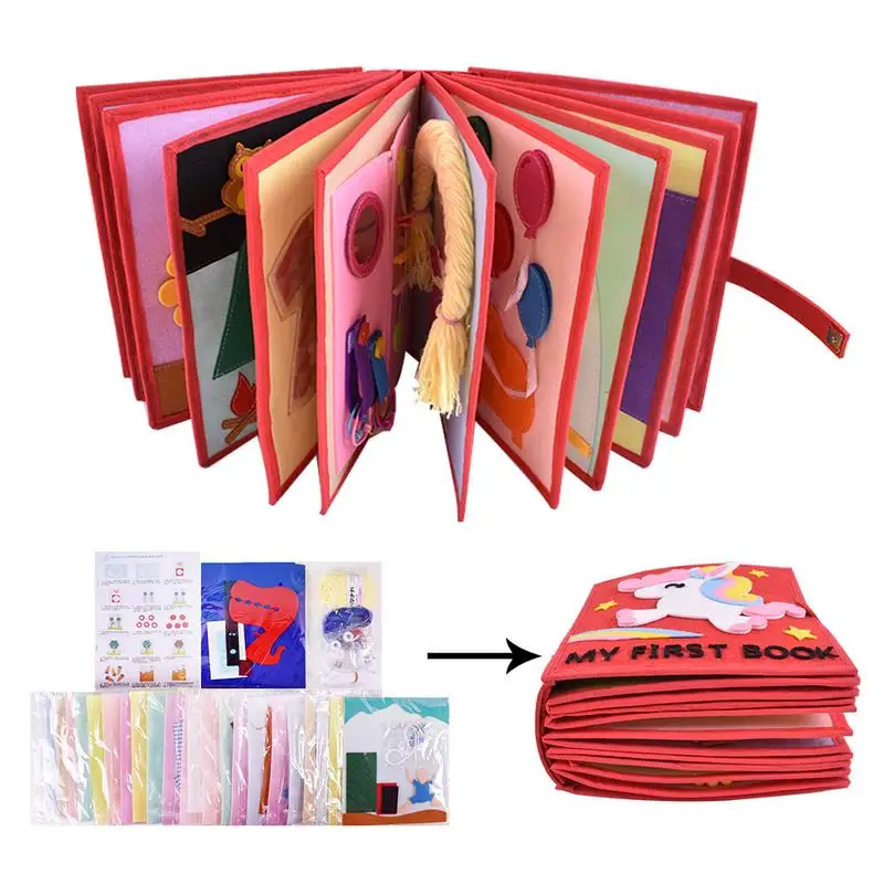 

3D Kid Cloth Book DIY Non-Woven Panting Book Manual Intelligence Puzzle Children Toy Early Education Development Reading Book