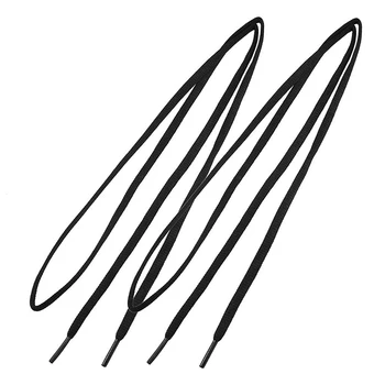 

1 Pair Unisex Plastic Tip Black Round Cord Shoe Laces Cord 43.7"