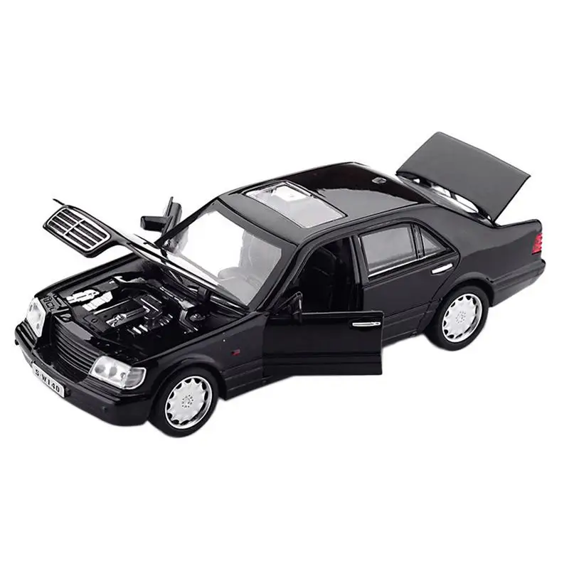 1:32 Mercedes-Benz S-W140 модель автомобиля из сплава звуковой светильник вытяжной игрушечный автомобиль