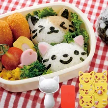 4 шт./компл. Kawaii Cat Форма для рисовых шариков Суши Яйцо Форма для шоколада Сделай Сам кухонный инструмент для Прямая