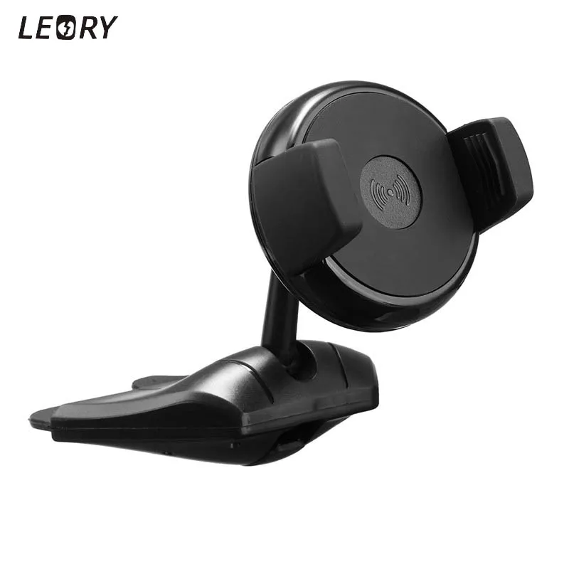 

Wholesale 5W Qi Wireless Charger Bracket Car Phone USB Charging Clip Car CD Slot Holder Mount Stand for iPhone X 8/PLUS