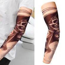 Нейлоновый с имитацией татуировки рукав Повседневный стиль Женская защита от солнца освежающий летний Эластичный УФ Защита от скольжения 3d