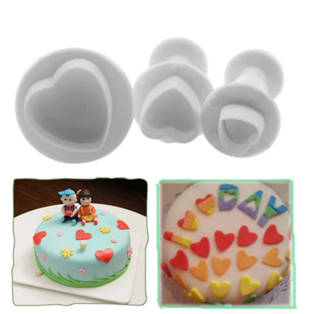 

3Pcs Heart Shape Sandwich Toast Bread Cake Maker Mold Cutter DIY Tools #24