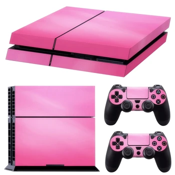 

Pink Vinyl Decal Skin Sticker Cover For PS4 Playstation 4 Console & 2 Controller