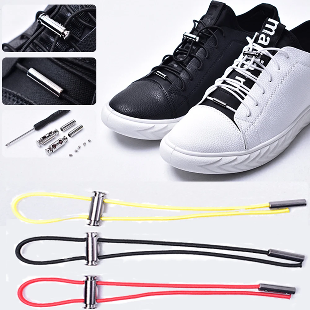 1Pair Shoelaces Unisex Elastic Shoe Laces No Tie Round Shoe Lace Men Women Sneakers Quick Shoelaces 100cm Lazy Lock Shoe Laces