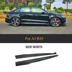 Углеродного волокна сторона юбка для Audi RS3 Седан 4 двери 2017 2018 не Стандартный