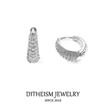 

Creole White Water Drop Hinged Hoop Earring, 2018 New Zirconia Small Fashion Jewelry 925 Sterling Silver Romantic Gift For Women