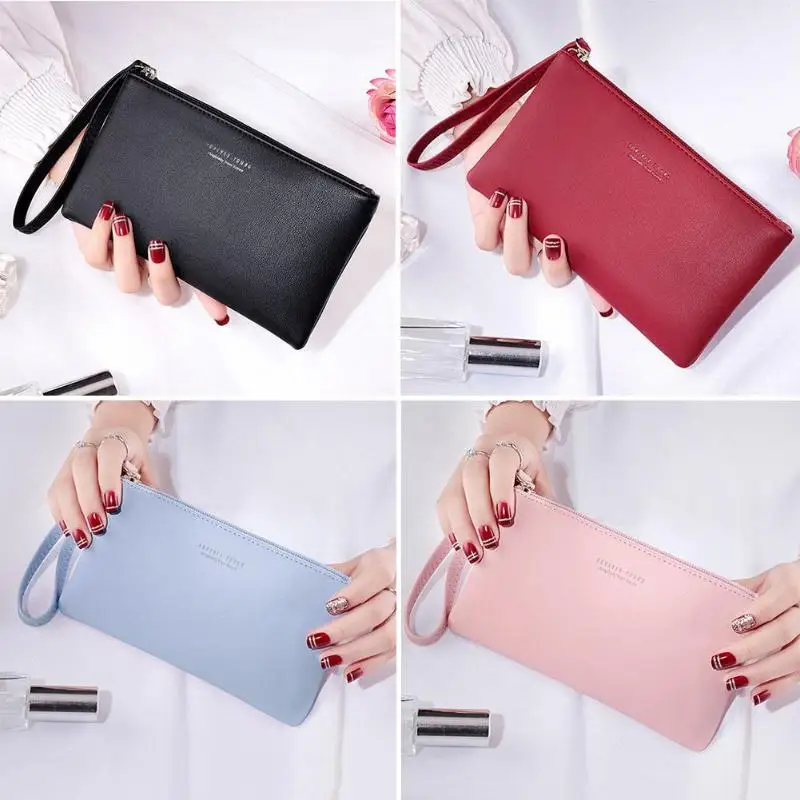

New Women Clutch Simple PU Leather Zipper Bag Crossbody Bags Fashion Enveloped Shaped Messenger Shoulder Bags Big Sale Pochette