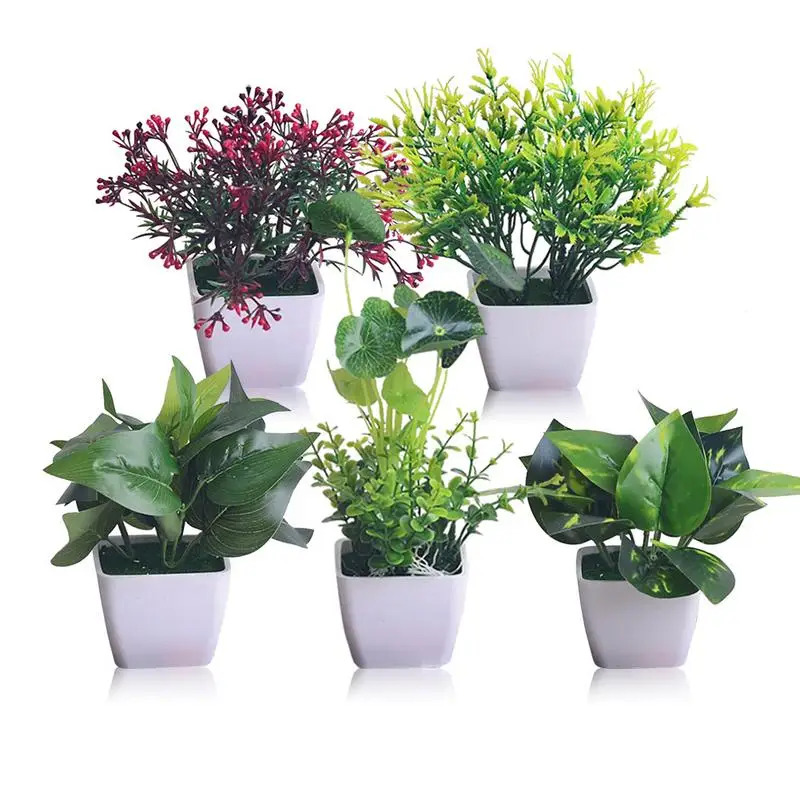

Artificial Green Plants Set Artificial Flower Shelf Window Small Ornaments Silk Flower Small Potted Plant Home Decoration