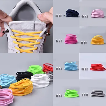 

Semi-Circular Flat Free From Tied Elastic Mens Women Sports Lazy Durable And High Quality Hot Fashin Polyester Shoelaces Wild