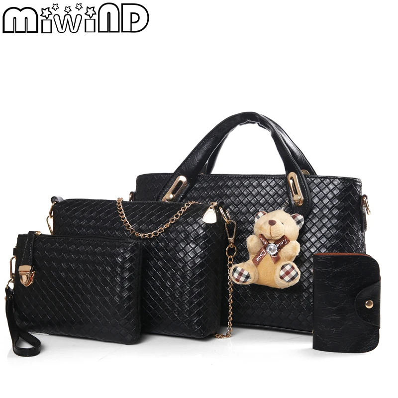 

Women's Handbags Shoulder Bags For Female High Quality Leather PU Elegant Variety Practical 4-Piece Set MIWIND 2019 New Arrival