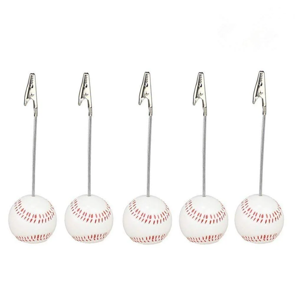 

Hot sale Home Office Baseball Shaped Note Paper Memo Clip Table Number Holder Name Place Card Holder Memo Clip Holder Stand