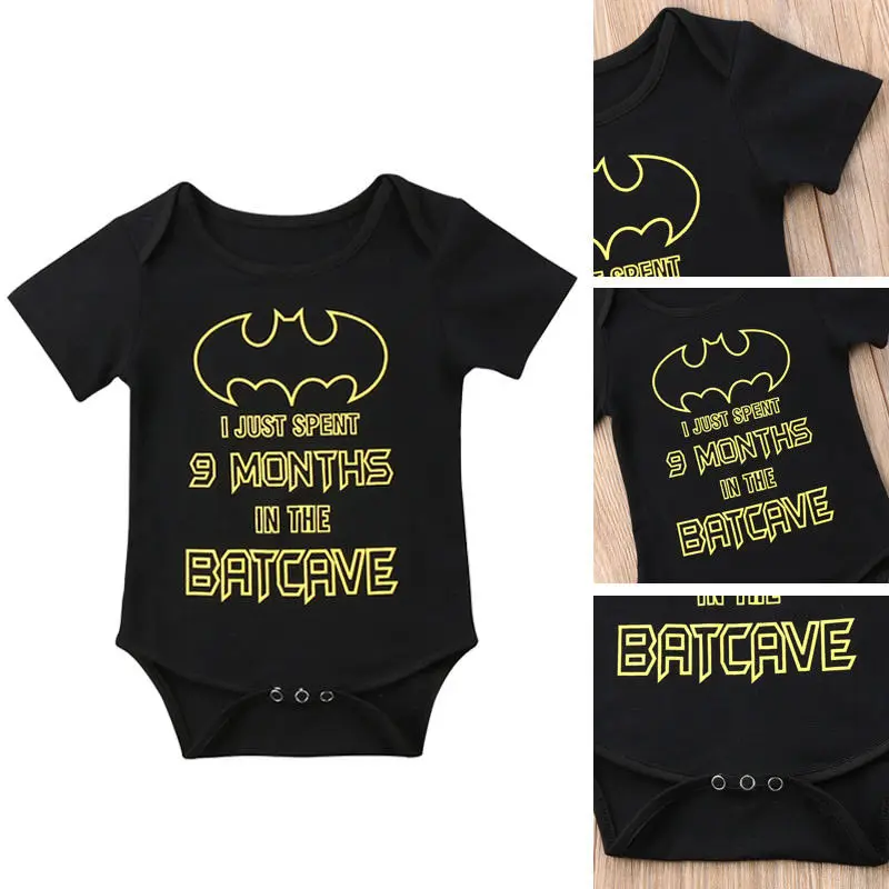 Pudcocoo بابيس الملابس لطيف باتمان طفل رضيع فتاة قصيرة الأكمام رومبير بذلة الملابس وتتسابق