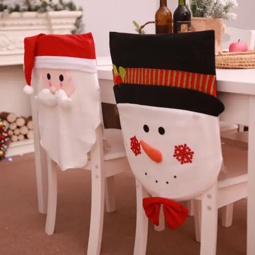 

XMAS Multi Pattern Embroidered Chair Seat Cover Hat Christmas Kitchen Dinner Tableware Ornaments Home Party Decor New