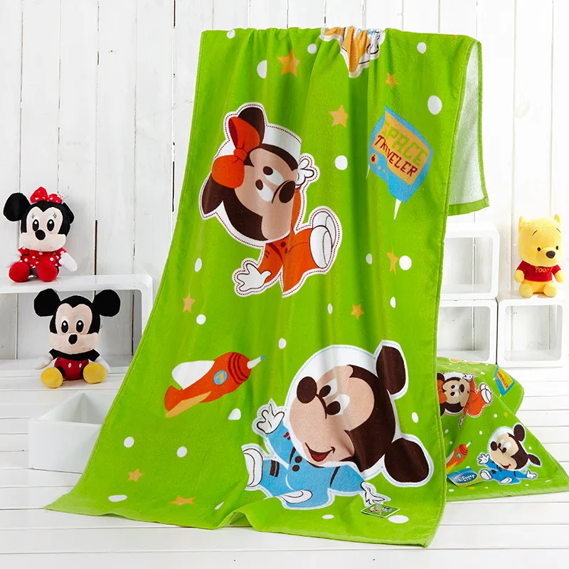 

Disney Cartoon Animation Towels Authorized Merchandise Mickey Series Rainbow Mickey Printed Children Towels Square Towels