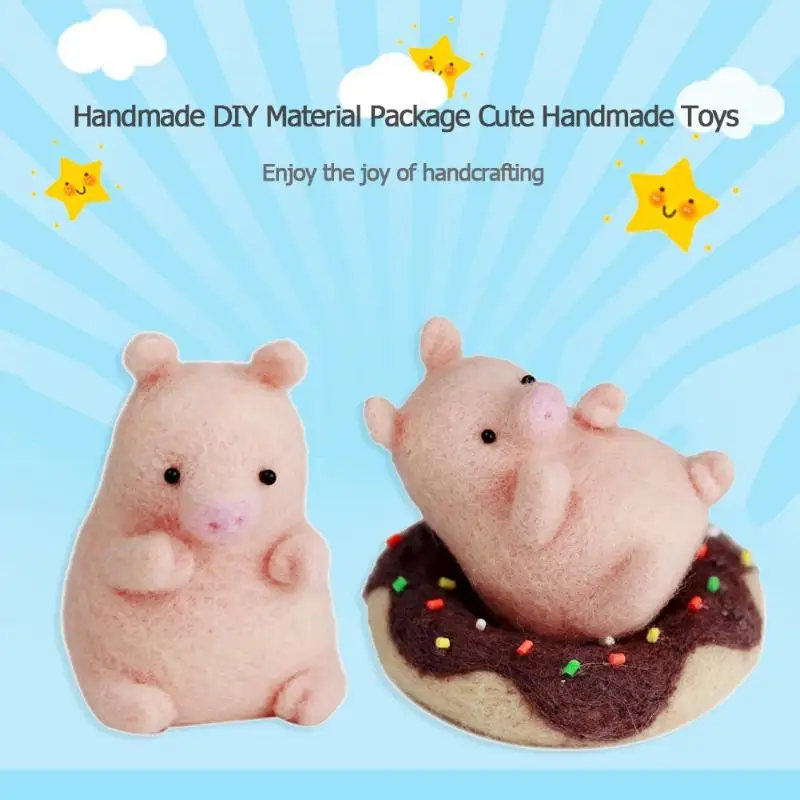

1 Set Non Finished Wool Felt Handmade Poked DIY Pig for Needle Material Bag Set Handmade DIY Funny Toy Dropshipping Sewing Tool