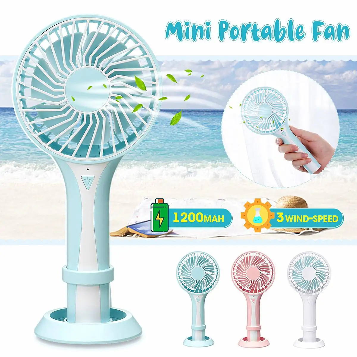 

Newest Portable Hand Fan USB Rechargeable Mini Handheld Mini Fan Home Cooler 3 Speed Adjustable Cooling Fan For Outdoor Travel