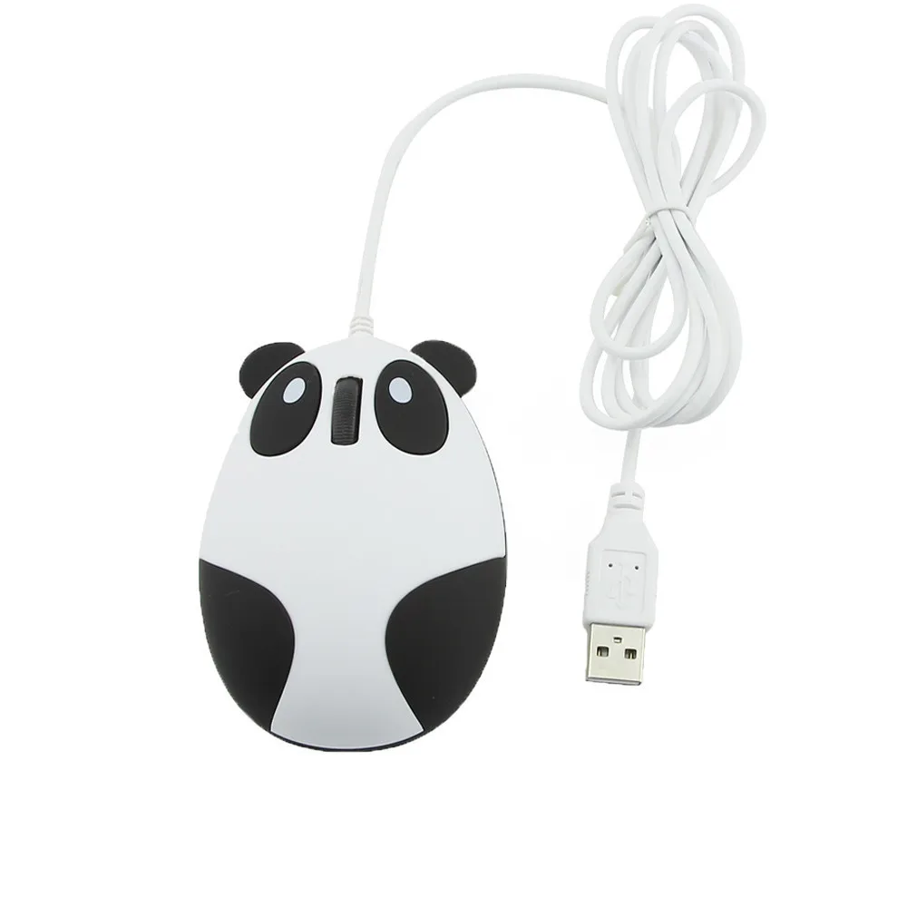 Милая Проводная мышь с мультяшным рисунком панды эргономичная мини USB кабелем
