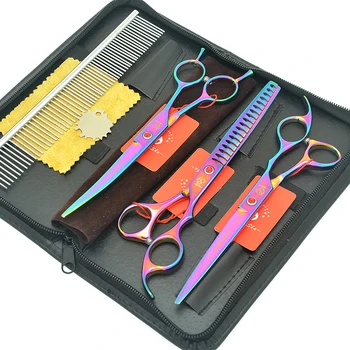 

Meisha 7" Pet Grooming Scissors Set Professional Cutting Tijeras Dog Up/Down Curved Tesoura High Class Thinning Shears HB0225