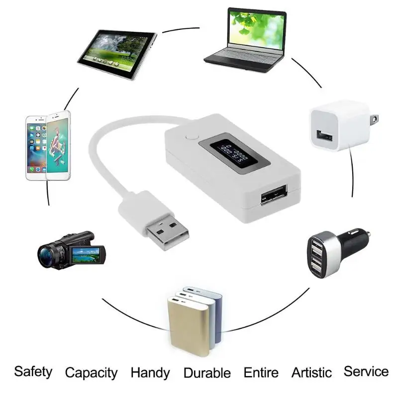 Lcd Micro USB зарядное устройство для батарей Емкость тестер напряжения тока V/A/mAh метр