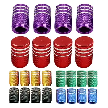 

4Pcs Universal Aluminum Car Tyre Air Valve Caps Bicycle Tire Valve Cap Car Wheel Styling Round Red Black Blue Silver Gold
