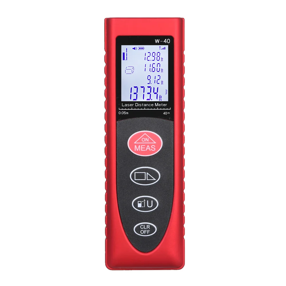 

40m 60m 80m Red Handheld Smart LCD Digital Laser Distance Meter Portable Space Measuring Tool Laser Range Finder with Backlight