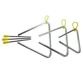 

New Steel Rhythm Musical Percussion Triangle-Instruments with Strikers, Set of 3