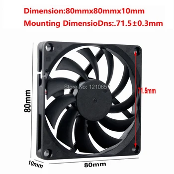 

100 PCS LOT Gdstime 8010s 80mm 80x80x10mm 8cm DC 12V 2P Cooler Radiator Heatsink Fan