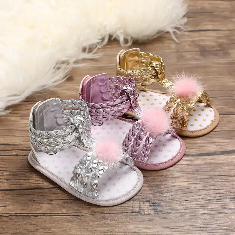 baby girl fur sandals