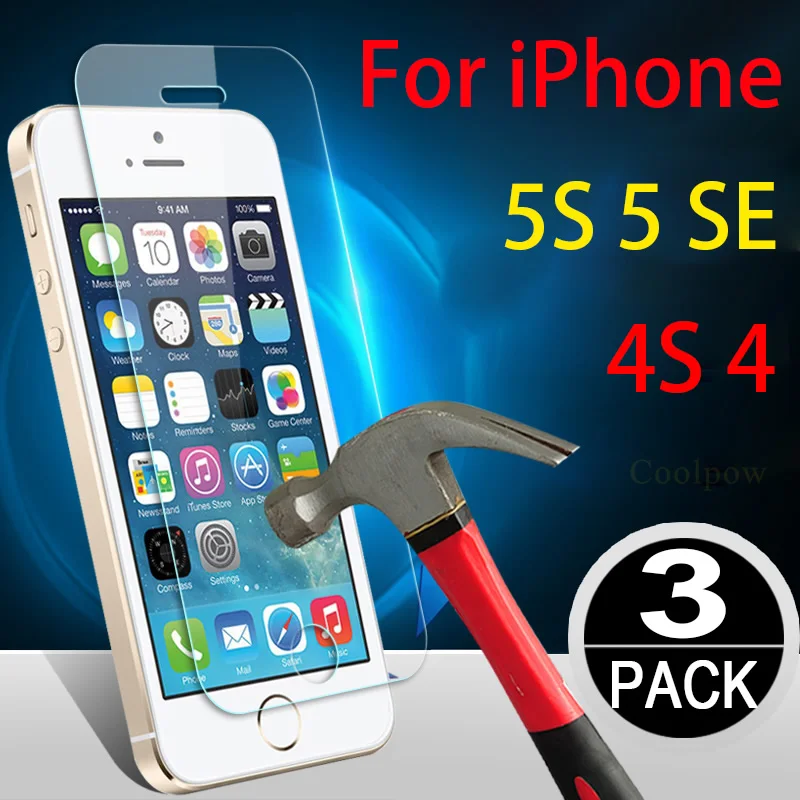 Защитное стекло для iPhone 5S закаленное 5 SE Защитная пленка экрана на 4S 4 Закаленное