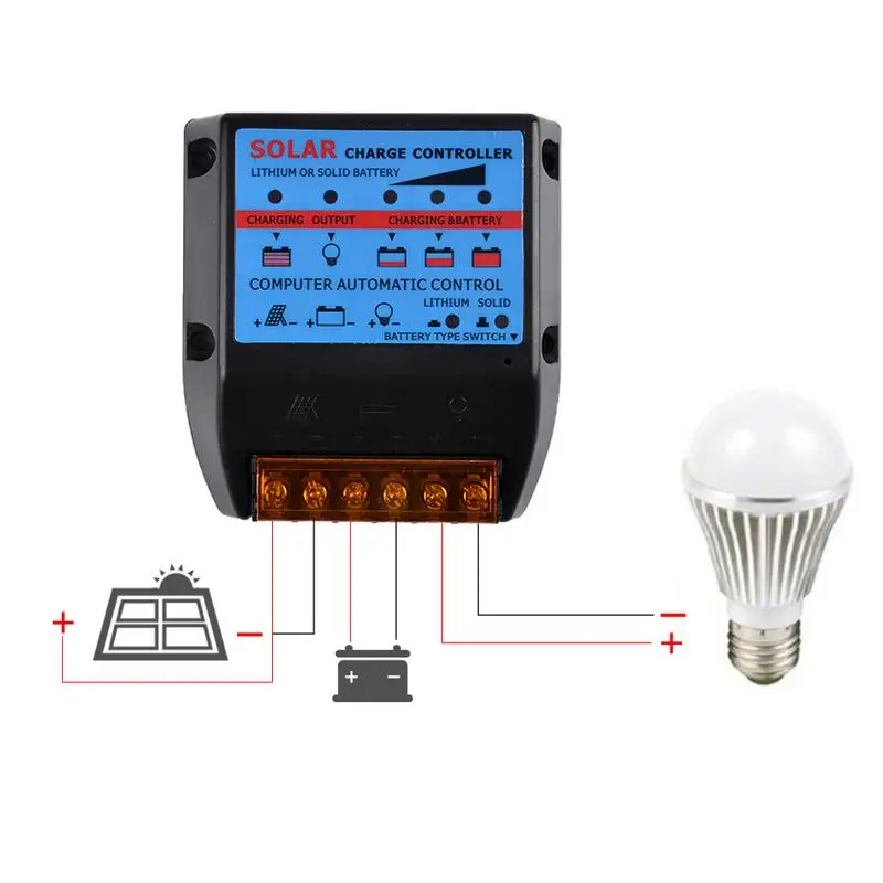 

Solar Charge Controller 10A 20A 30A 40A 50A 12V Solar Panel Battery Controller Build In Timer MCU Control Adapter