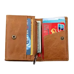 Тенденция унисекс RFID из натуральной кожи кошелек, мужские кошельки кредитной карты сумка для денег кошелек короткие Для женщин сумка-клатч