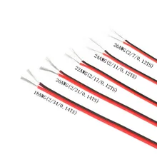 10 метров электрические провода Луженая Медь 18/20/22/24/26 Калибр AWG ПВХ изоляцией расширение для светодиодов ленточный кабель провод продлить шнур