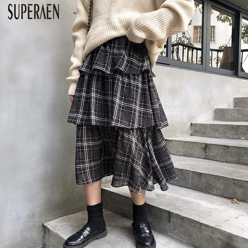 SuperAen Korean Style Women Skirt Cotton Wild Casual Fashion Skirt Female High Waist Plaid Mesh Skirts Spring New 2019
SuperAen Korean Style Women Skirt Cotton Wild Casual Fashion Skirt Female High Waist Plaid Mesh Skirts Spring New 2019
