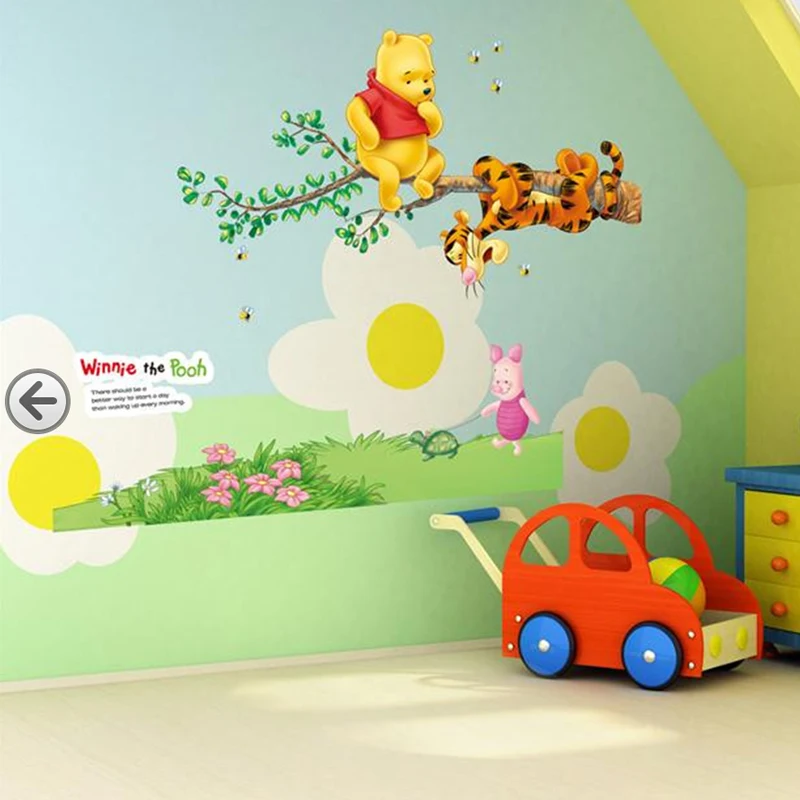 popular cartoon Winnie the Pooh home decor baby kids room decoration